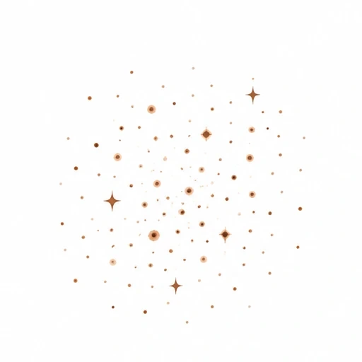 Freckle cluster tattoo design with brown dots and small star shapes scattered