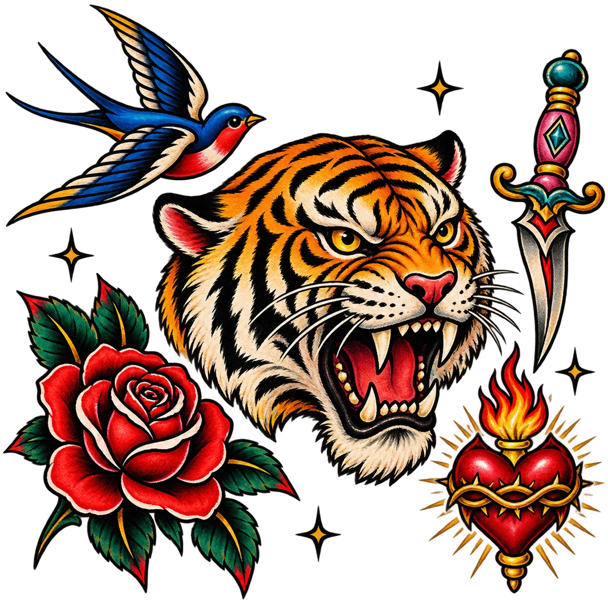 The flash edit original tattoo design illustration