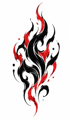 Abstract flowing flame tattoo artwork reference