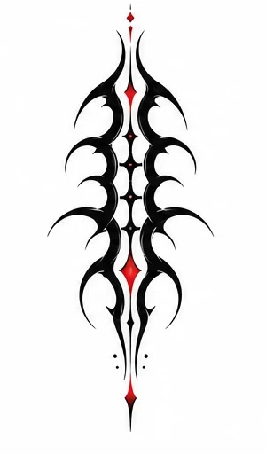 Black ornamental spine tattoo artwork reference