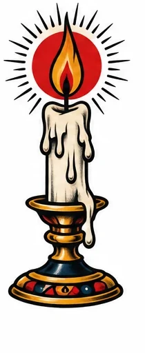 Burning candle tattoo artwork reference