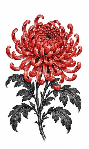 Chrysanthemum tattoo artwork reference