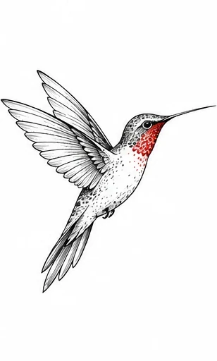 Delicate hummingbird tattoo artwork reference