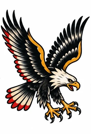 Eagle in flight tattoo artwork reference