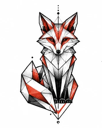 Faceted fox tattoo artwork reference