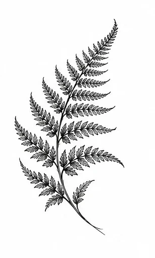 Flowing fern frond tattoo artwork reference
