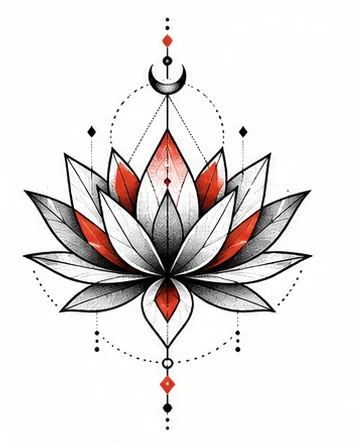 Geometric lotus tattoo artwork reference