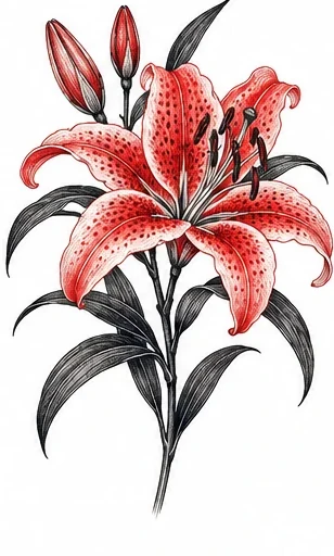Lily tattoo artwork reference