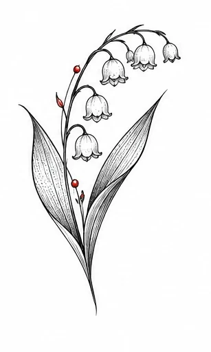 Lily of the valley branch tattoo artwork reference