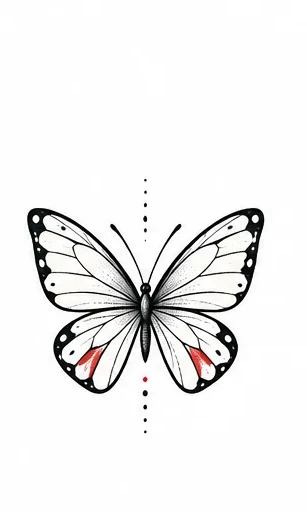 Line-art butterfly tattoo artwork reference