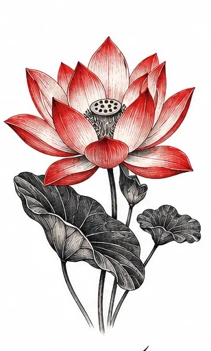 Lotus bloom tattoo artwork reference