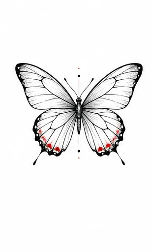 Minimalist butterfly tattoo artwork reference