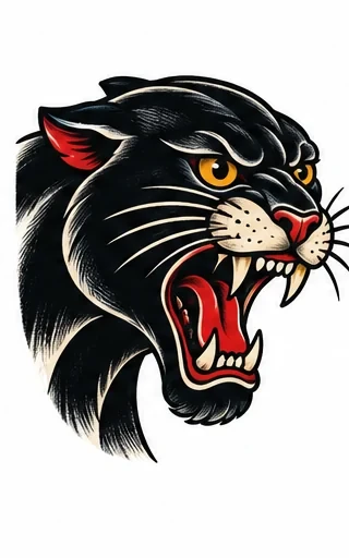 Panther head tattoo artwork reference