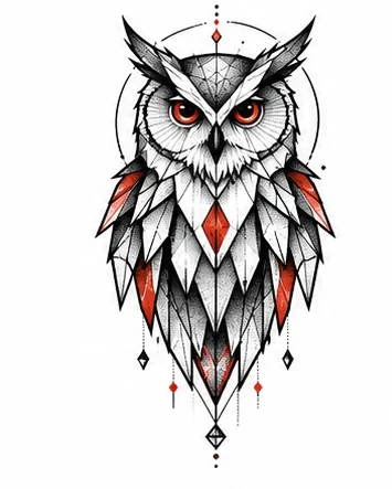 Polygonal owl tattoo artwork reference