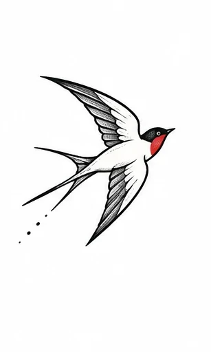 Simple bird in flight tattoo artwork reference