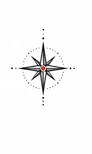 Small compass star tattoo artwork reference