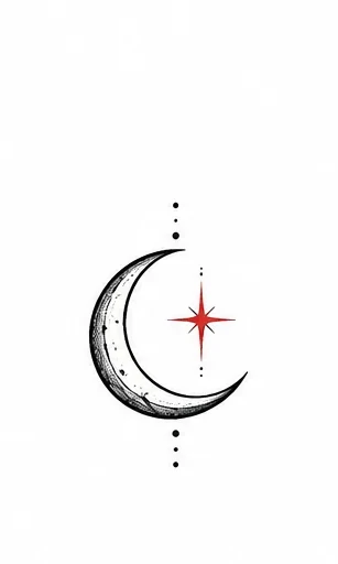 Small crescent tattoo artwork reference