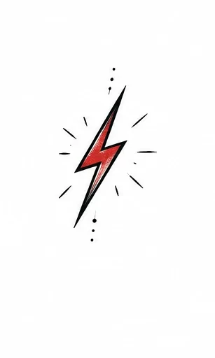 Small lightning bolt tattoo artwork reference