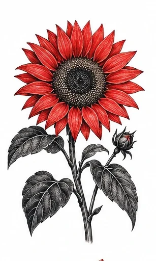 Sunflower tattoo artwork reference