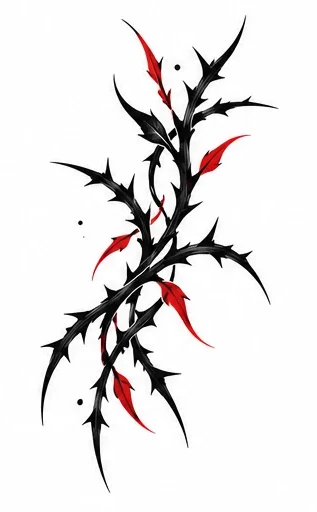Sweeping thorn branch tattoo artwork reference