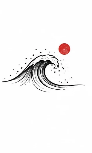 Tiny wave tattoo artwork reference
