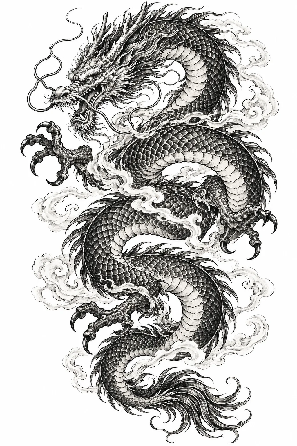 Dragon study original tattoo design illustration