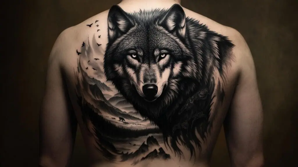 black wolf tattoo