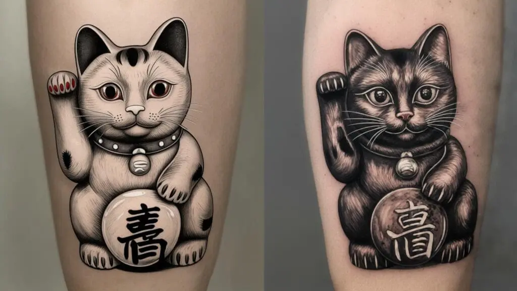 lucky cat tattoo