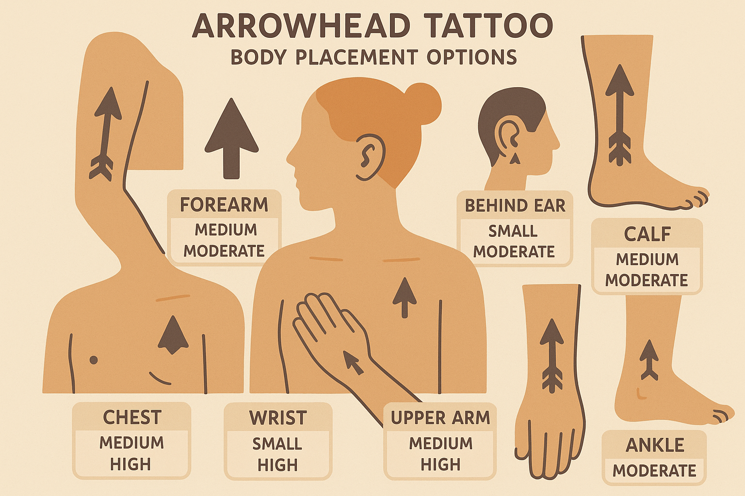 Arrowhead tattoo placement guide