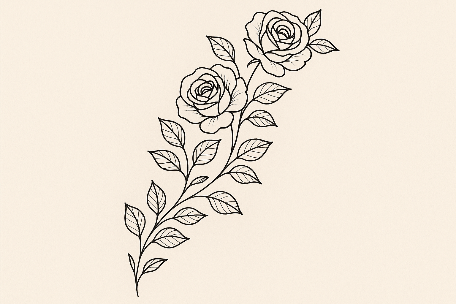 Classic rose cascade under boob tattoo