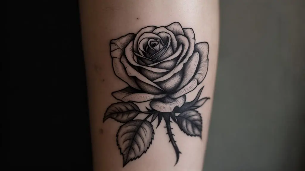 traditional rose tattoo