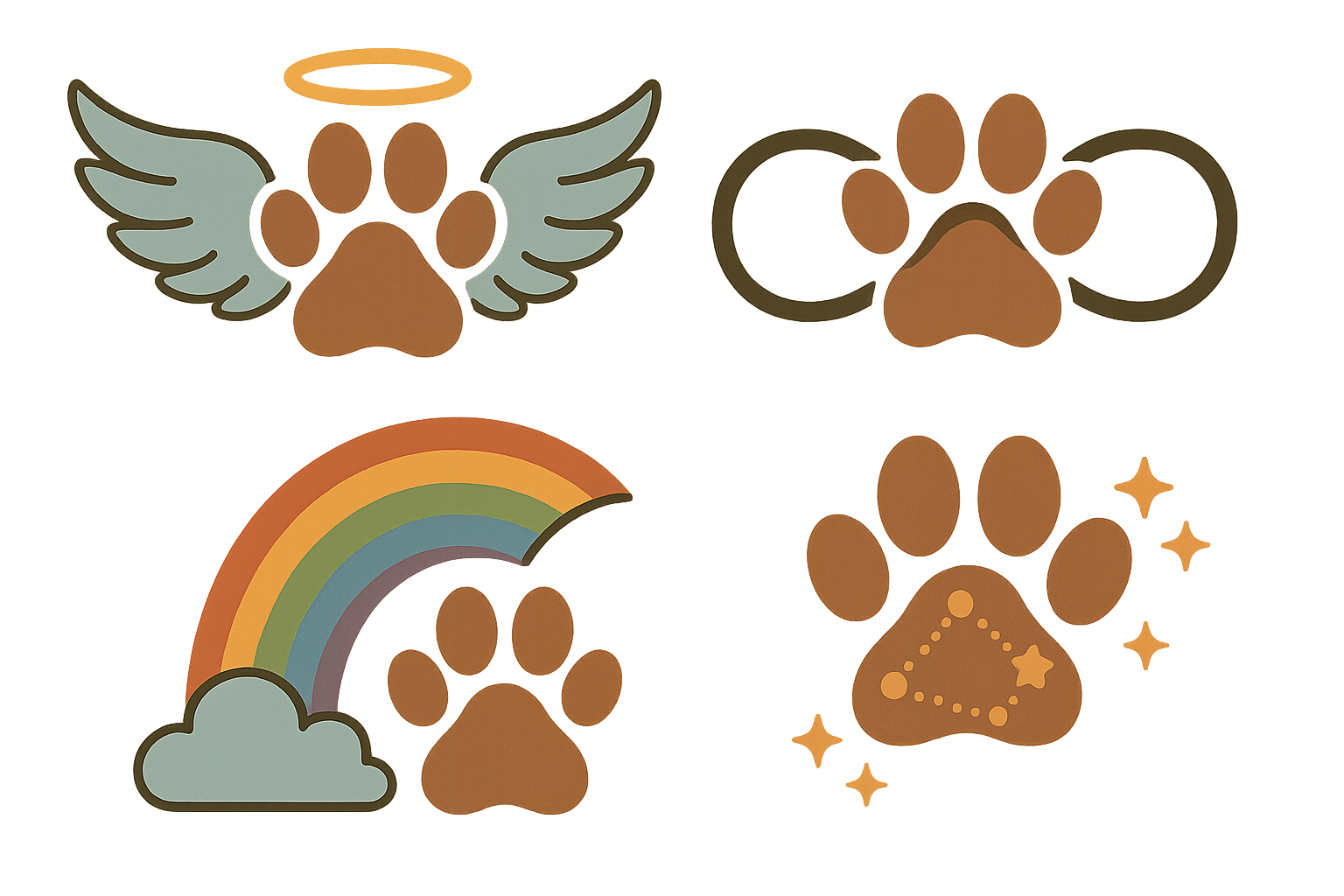 Symbolic and memorial paw tattoo designs