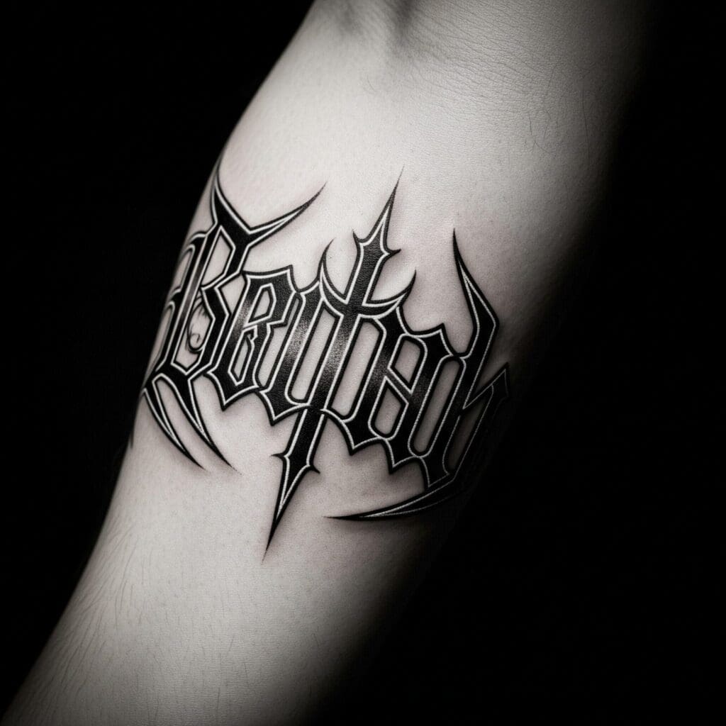 Metal Font Tattoo