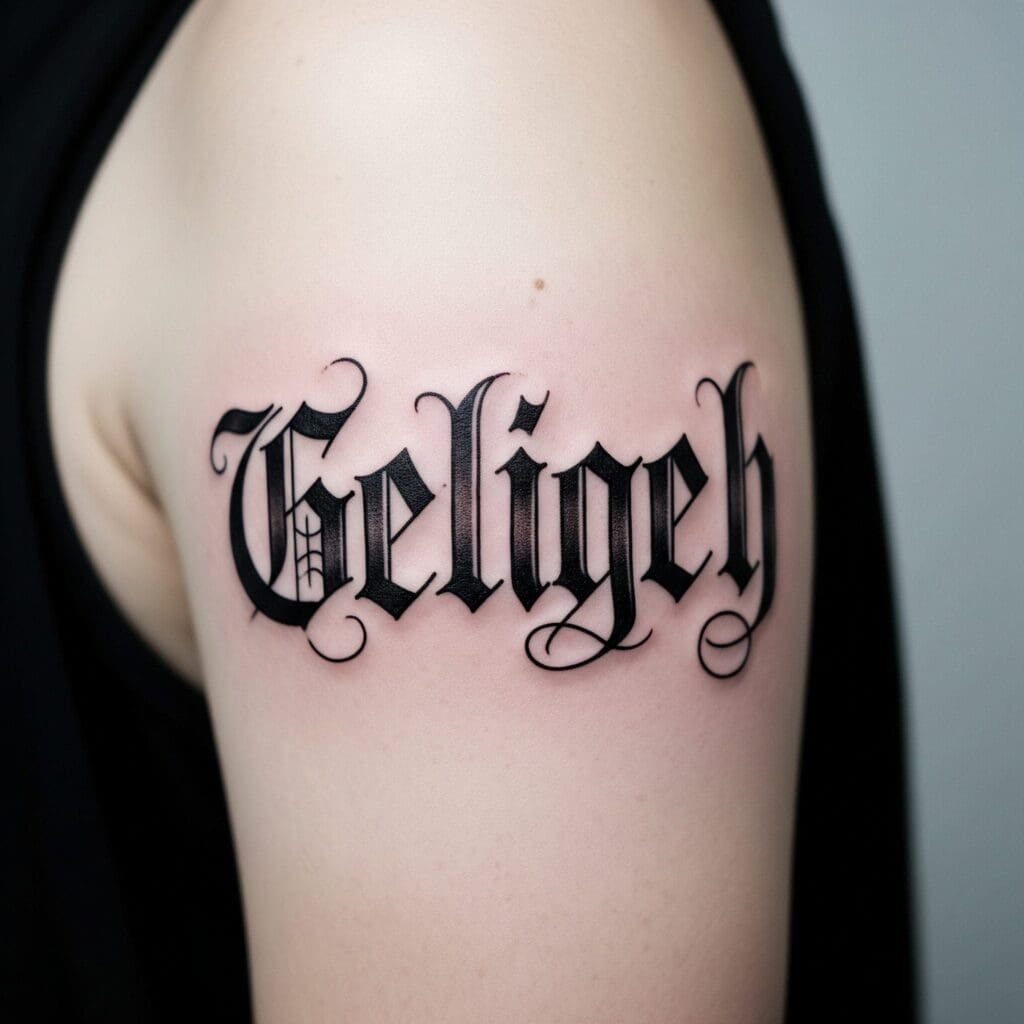 Gothic Font Tattoo