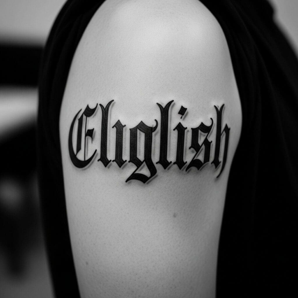 Old English Font Tattoo