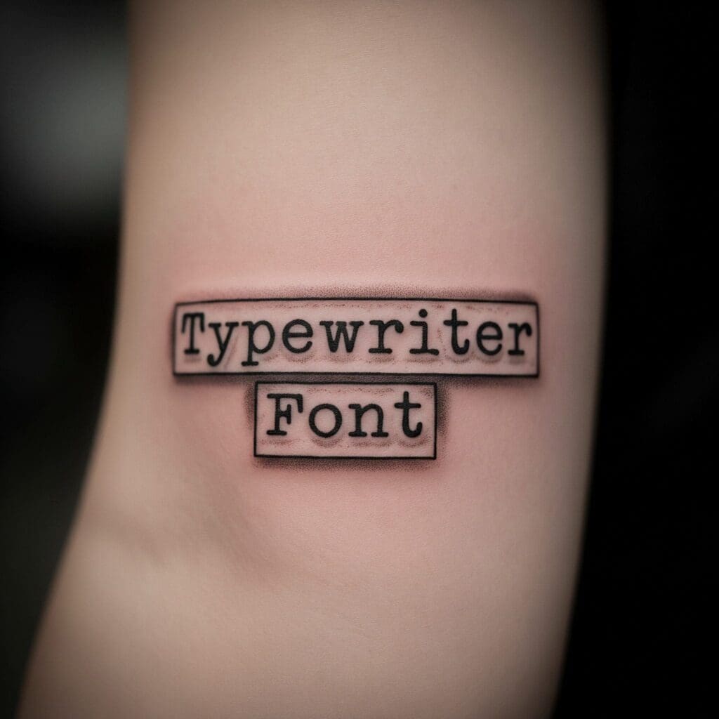 Typewriter Font Tattoo