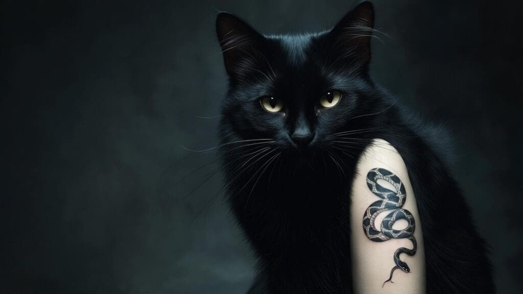 black cat tattoo