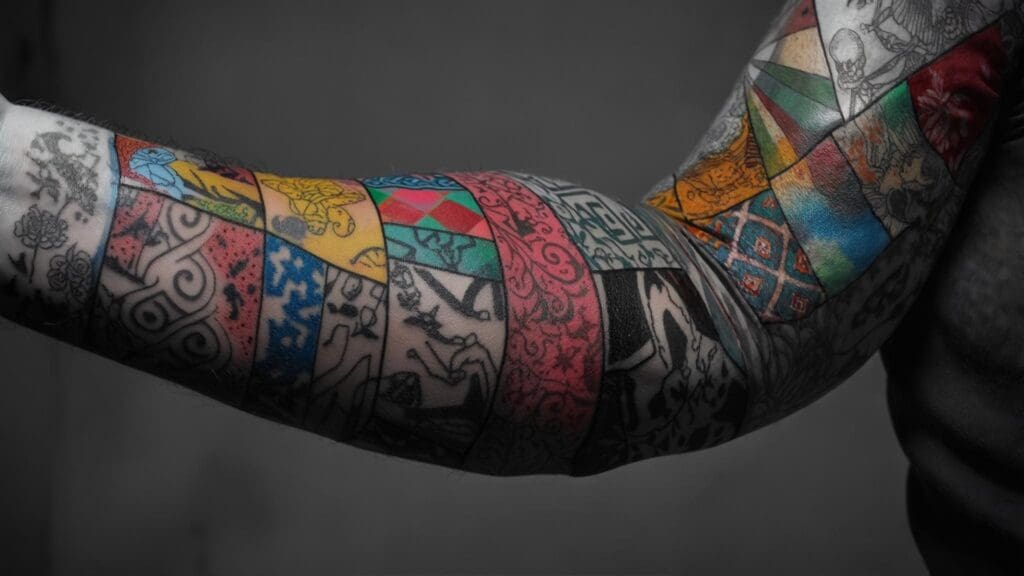patchwork tattoo sleeve