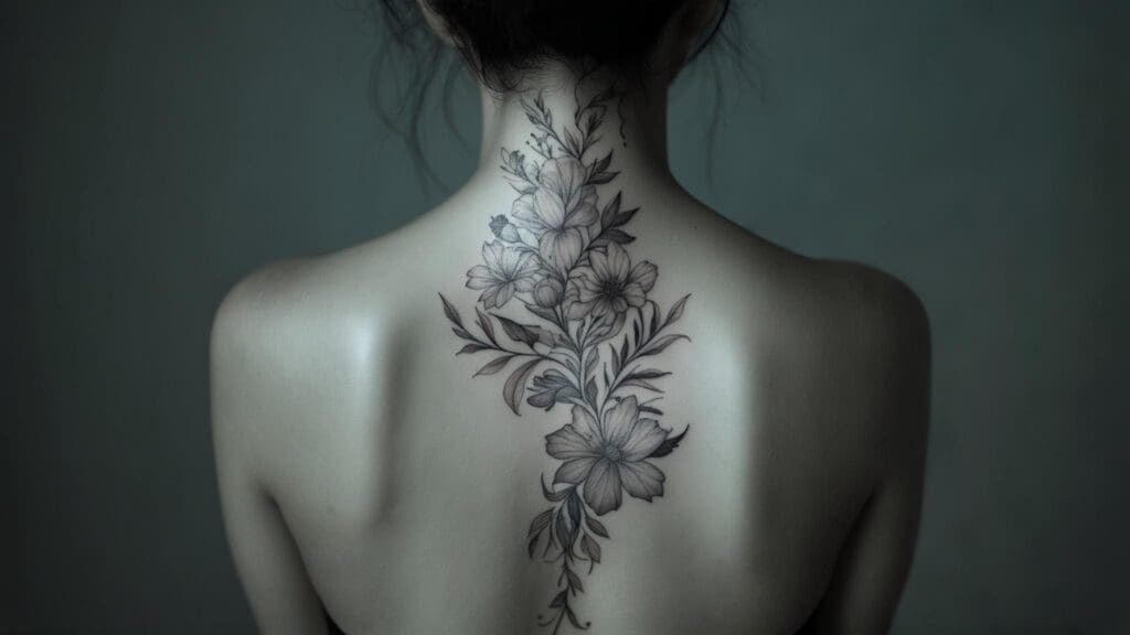 spine tattoo women