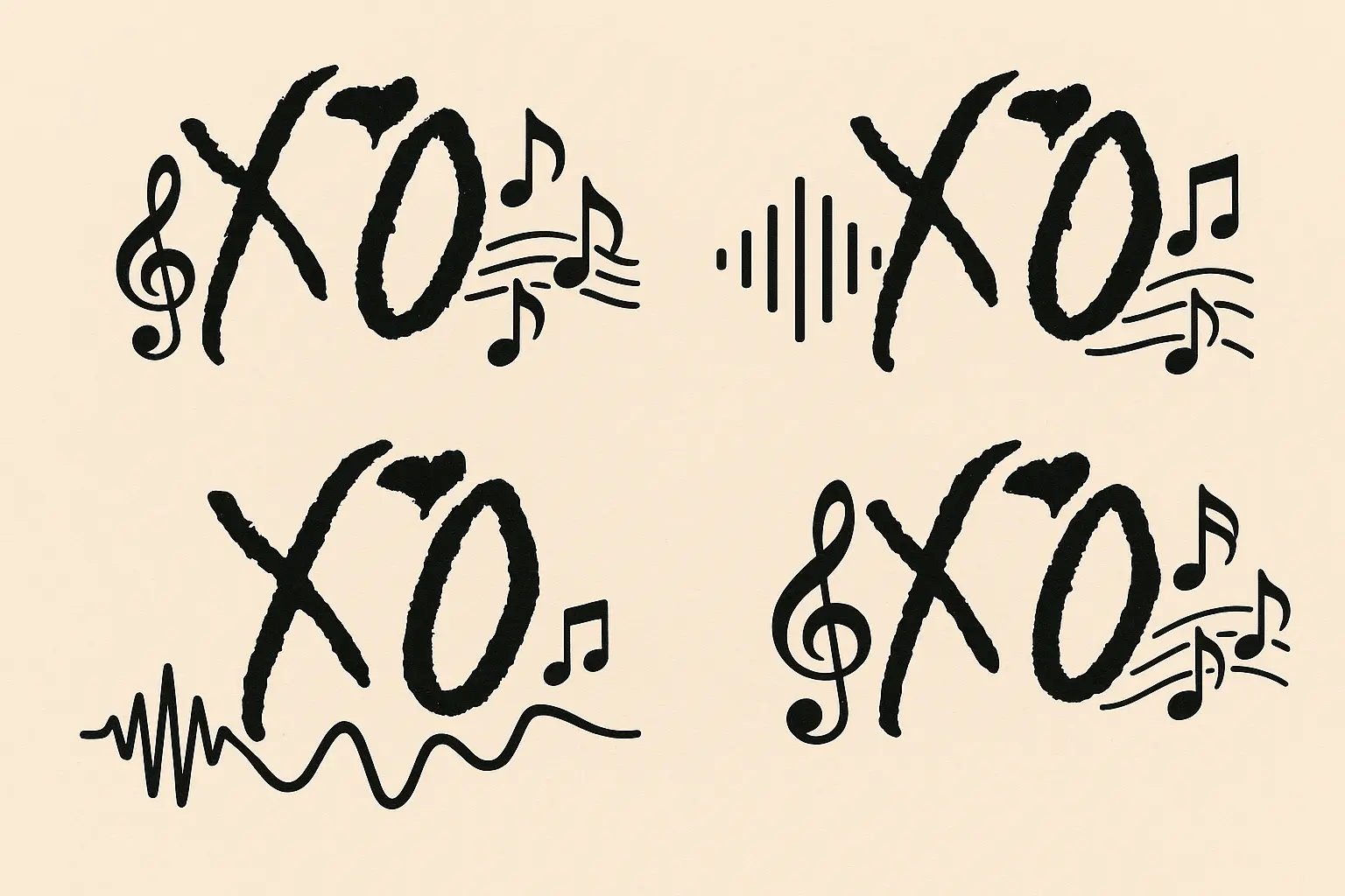 The Weeknd inspired XO tattoo designs