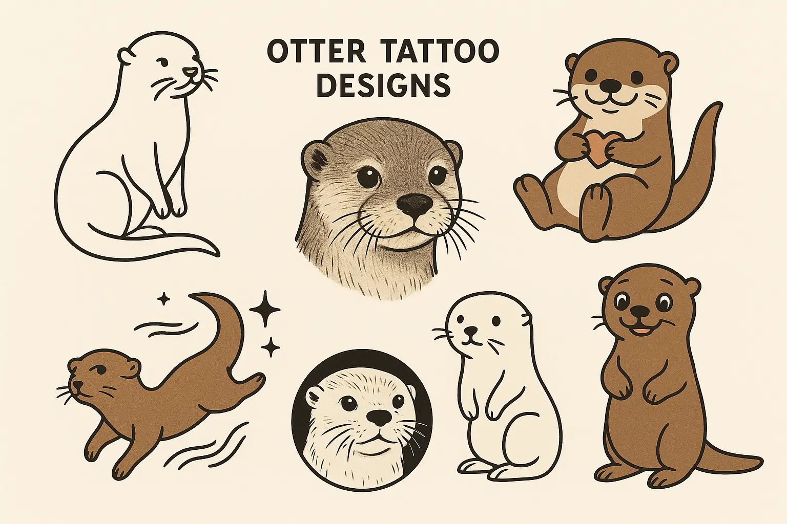 Collection of stunning otter tattoo designs