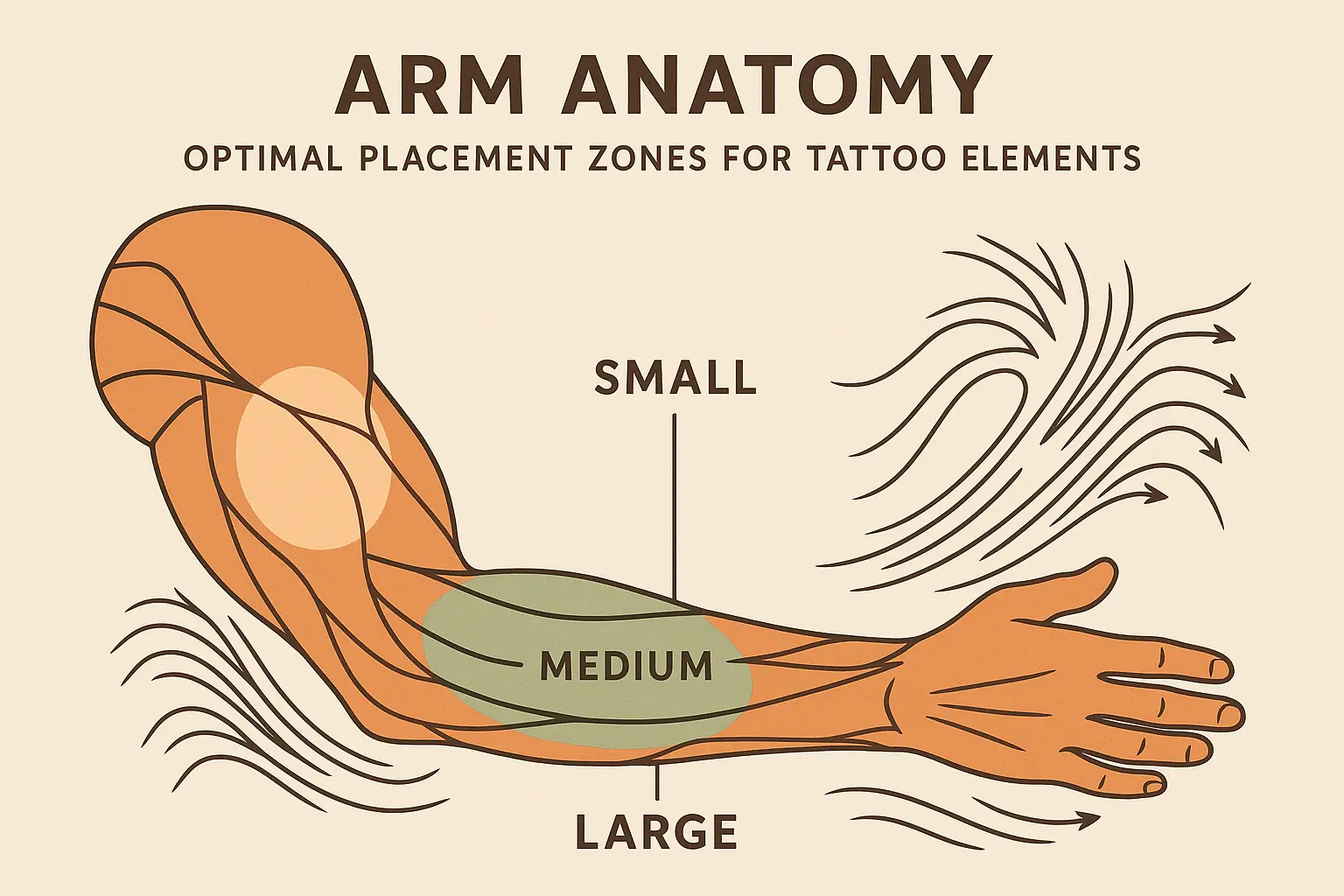 Tattoo placement and anatomical flow guide