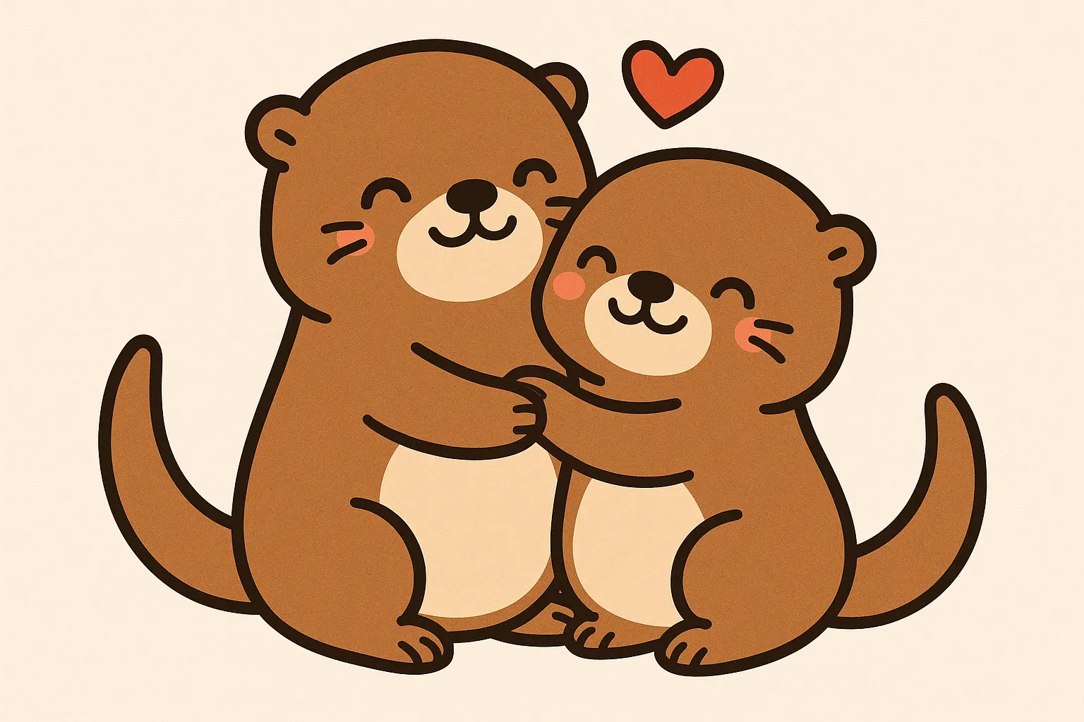 Playful cartoon otter with speech bubble tattoo