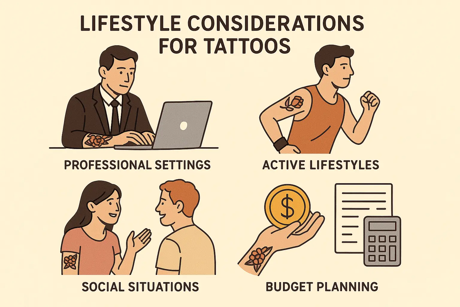 Lifestyle considerations for resilience tattoo placement and design