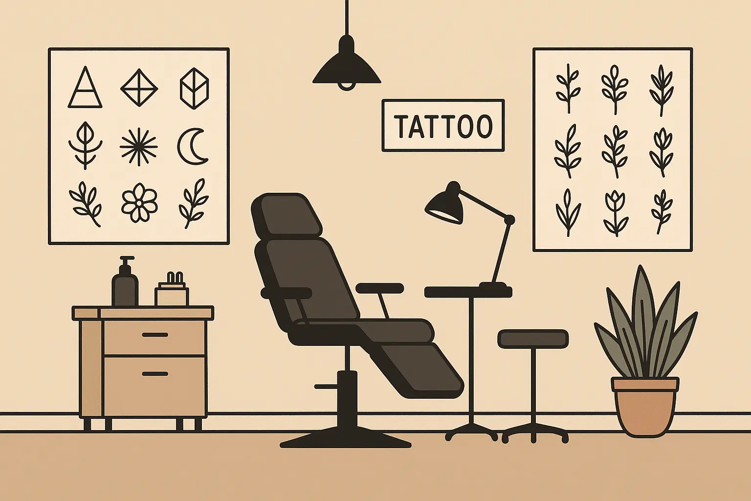 Collection of linework flash tattoo designs