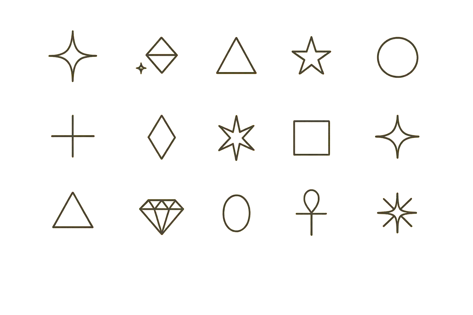 Small minimalist matching tattoo symbols