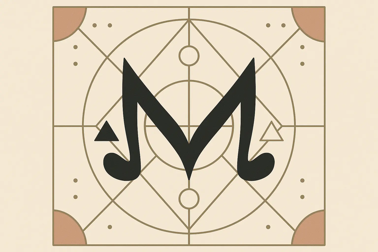 Geometric Majin symbol tattoo design