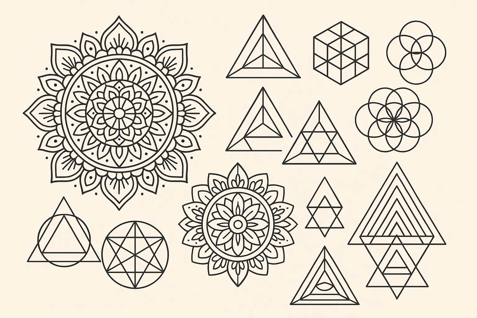 Geometric and sacred geometry tattoo designs
