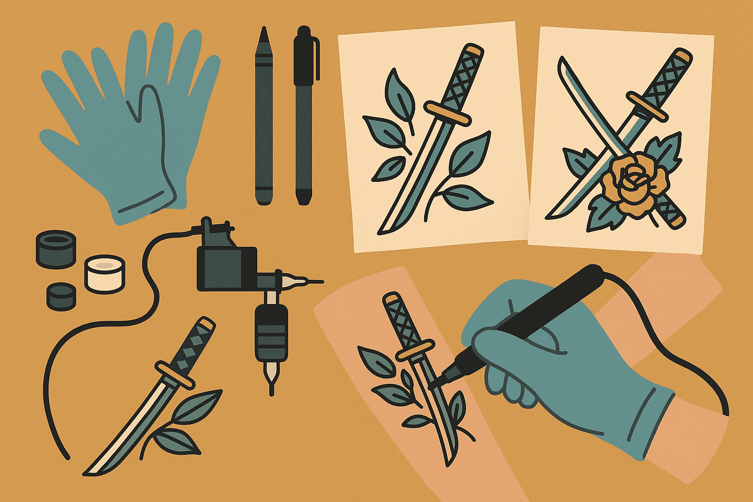 Cultural education and respect guidelines for katana tattoos