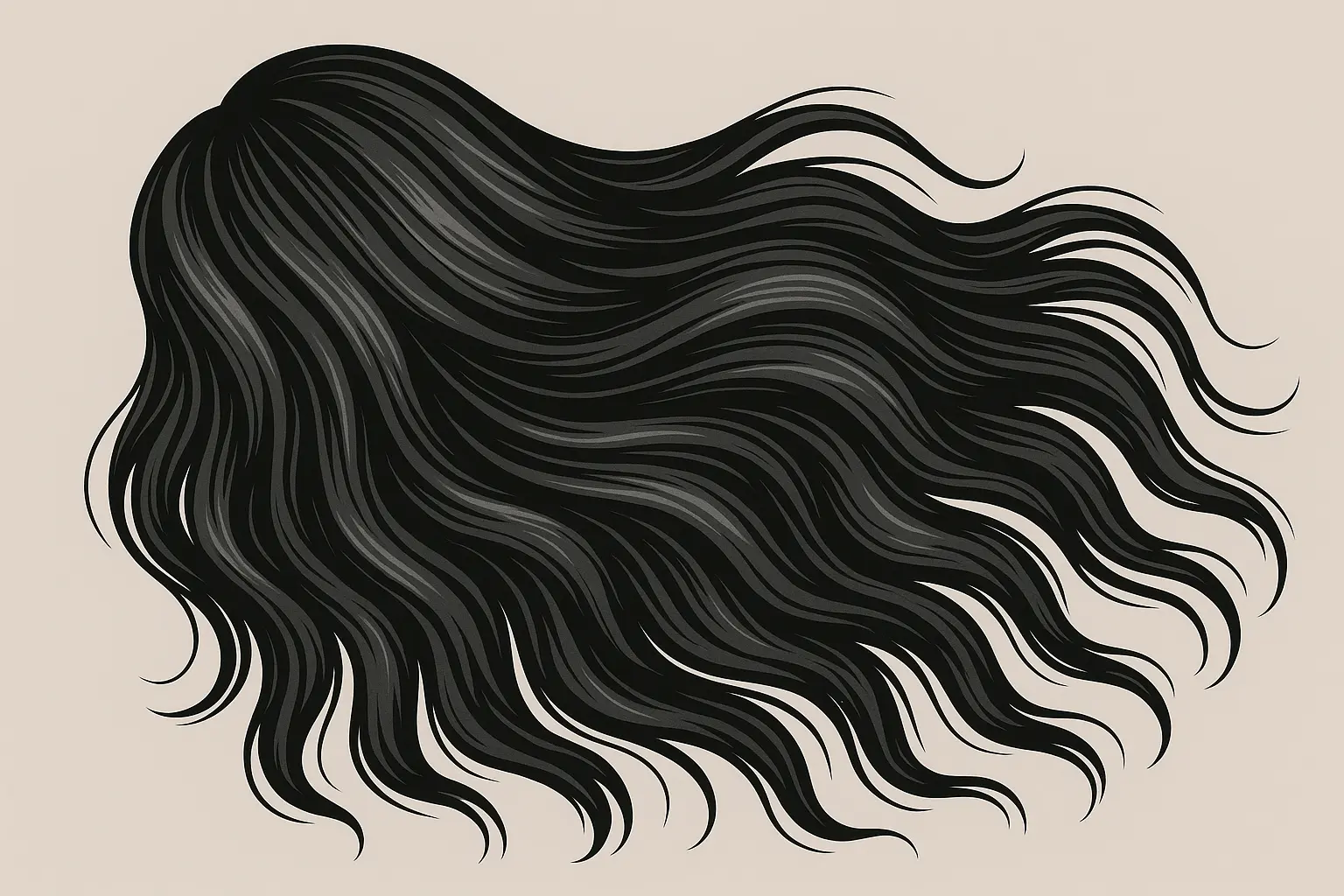 Flowing hair portrait tattoo design